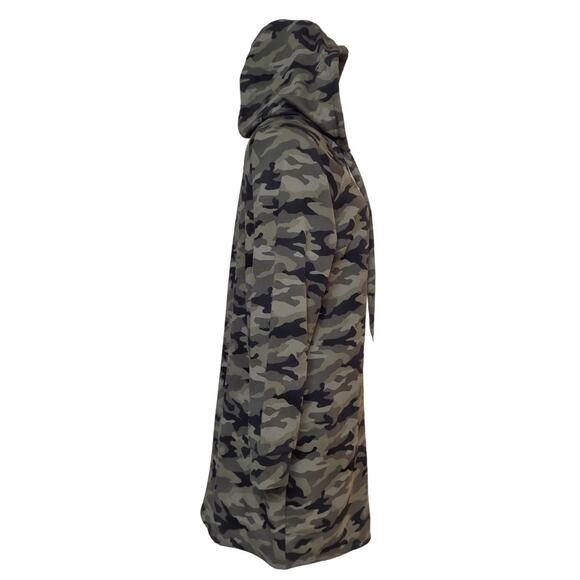 Hoodie Sweatshirt Dress Juniors Size XL Comfy Green Camouflage Fleece Loungewear - Picture 6 of 11